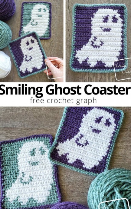 Explore the Charm of the Crochet Smiling Ghost Coaster – Perfect for Halloween Decor! Explore the Charm of the Crochet Smiling Ghost Coaster – Perfect for Halloween Decor!