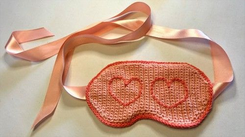 Create a Charming Crochet Sleep Mask with Heart Design for Cozy Nights