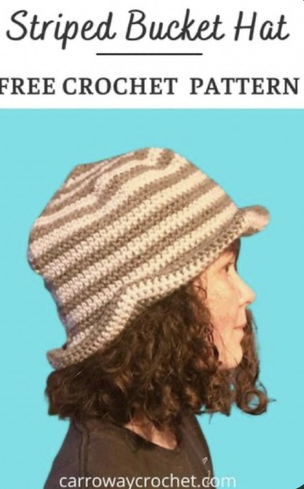 Striped Bucket Hat (Free Crochet Pattern)