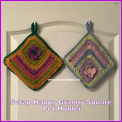 Craft Your Own Colorful Crochet Scrap Happy Granny Square Hot Pad - A Fun DIY Project