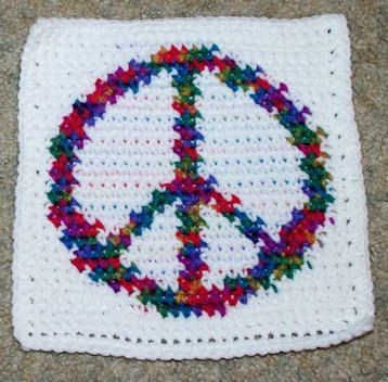 Create a Beautiful Peace Sign Crochet Afghan Square: Step-by-Step Instructions Create a Beautiful Peace Sign Crochet Afghan Square: Step-by-Step Instructions