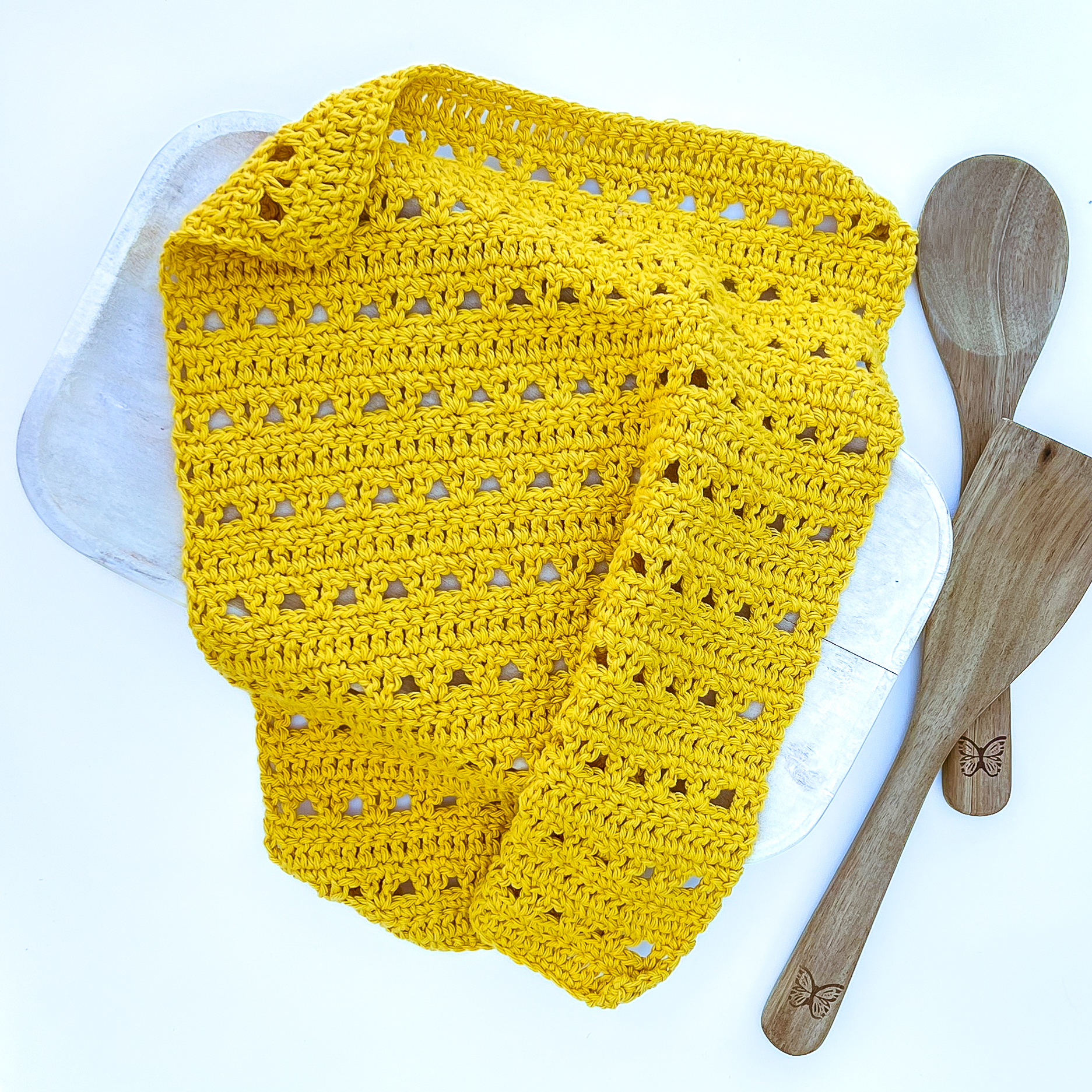 Enhance Your Kitchen with a Handmade Crochet Dainty Country Dish Towel