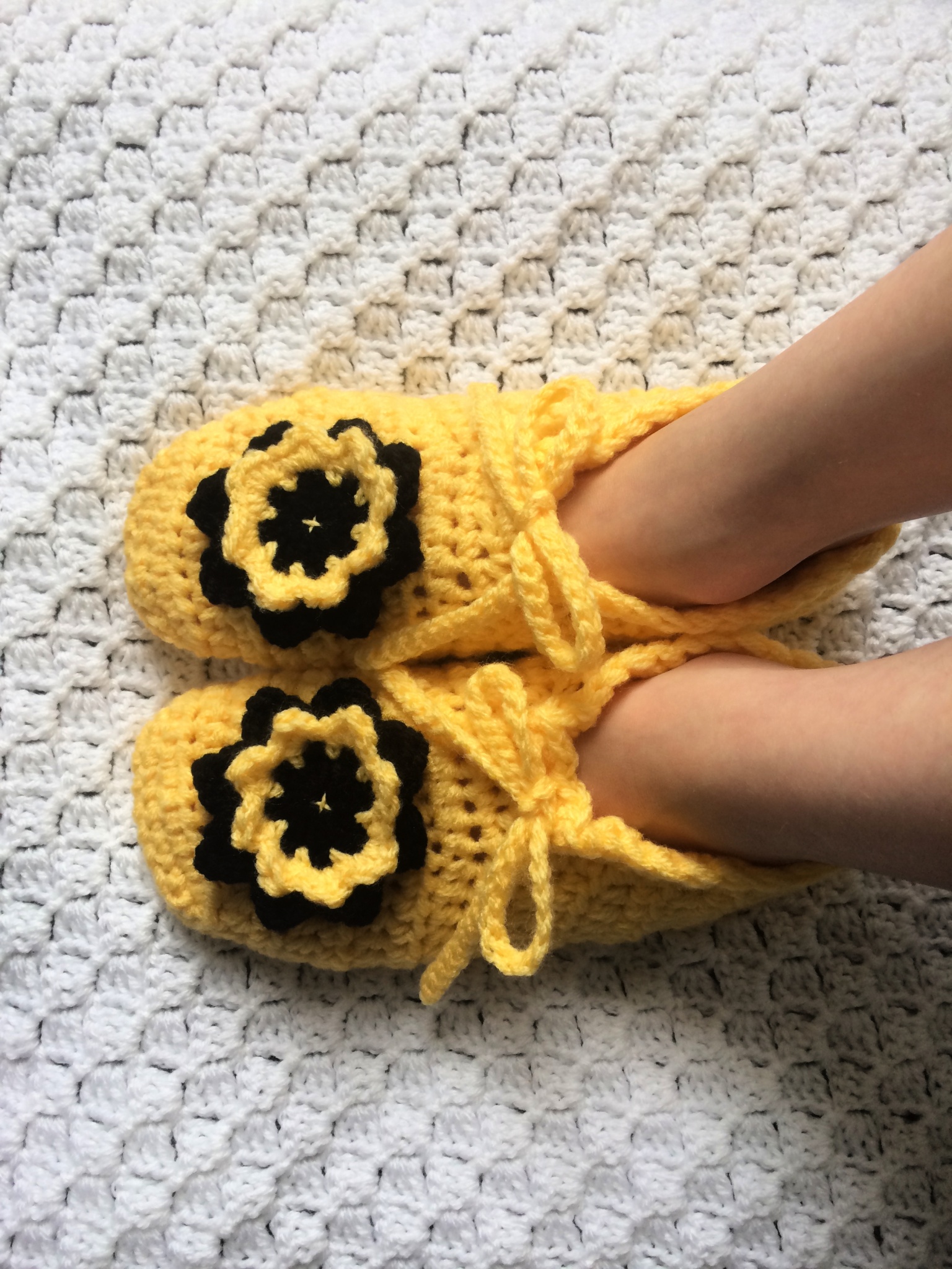 Crochet Flower Slippers