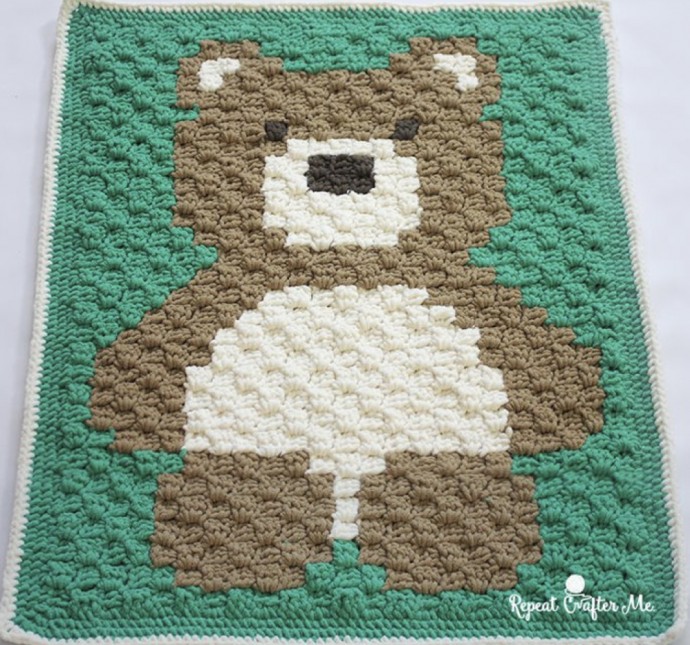 Crochet C2C Bear Blanket (Free Pattern)