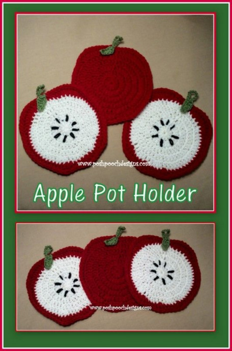 Crochet Apple Pot Holder