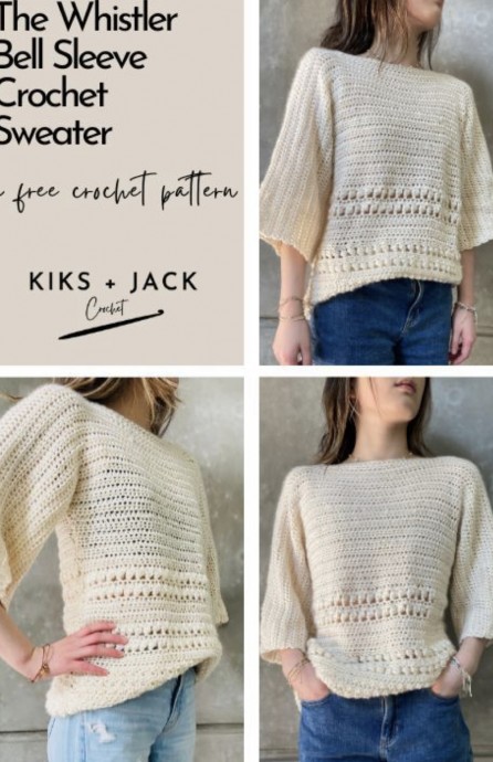 Crochet Whistler Bell Sleeve Sweater