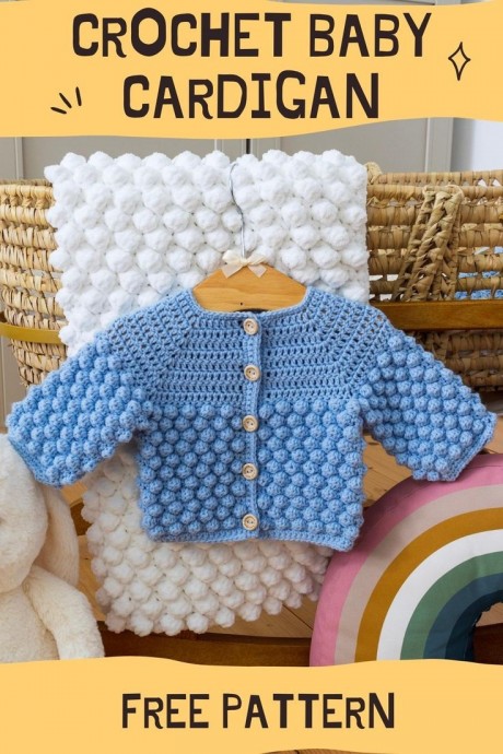Bobble Crochet Baby Cardigan