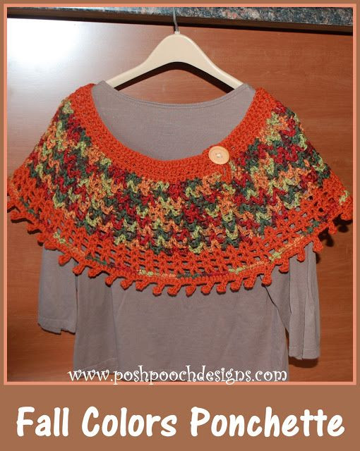 Crochet The Fall Colors Ponchette