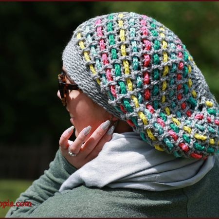 Crochet Chain Weaver Slouchy Hat