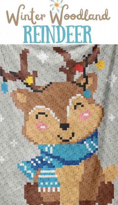 Reindeer Baby Blanket Crochet Pattern