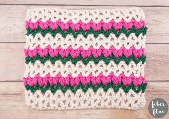 Crochet Tulip Patch Dishcloth
