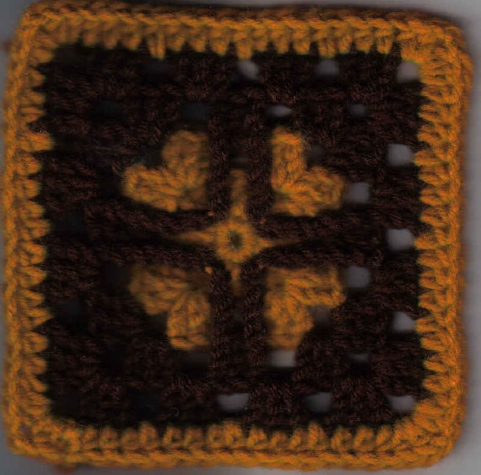 Crochet Heart Stricken Square