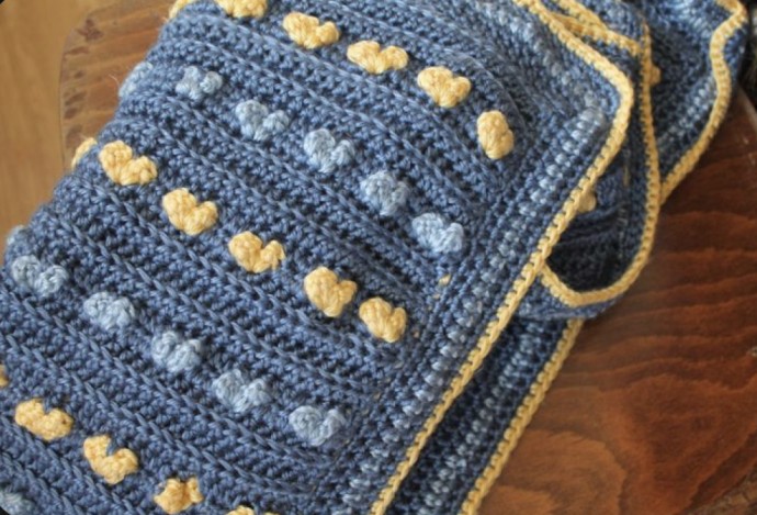 Free Crochet Pattern: Heart Stitch Blanket