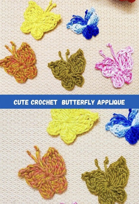 Quick and Simple Crochet Butterfly Applique