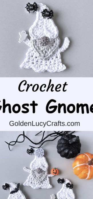 Crochet Halloween Ghost Gnome (Free Pattern)