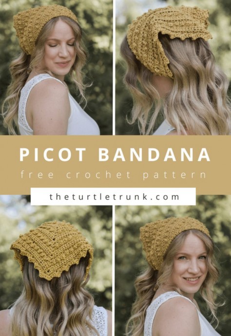 Picot Bandana Free Crochet Pattern