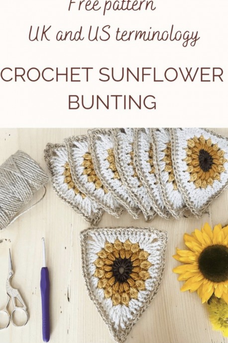 Beautiful Crochet Sunflower Bunting: A Charming Decorative Piece for Any Occasion