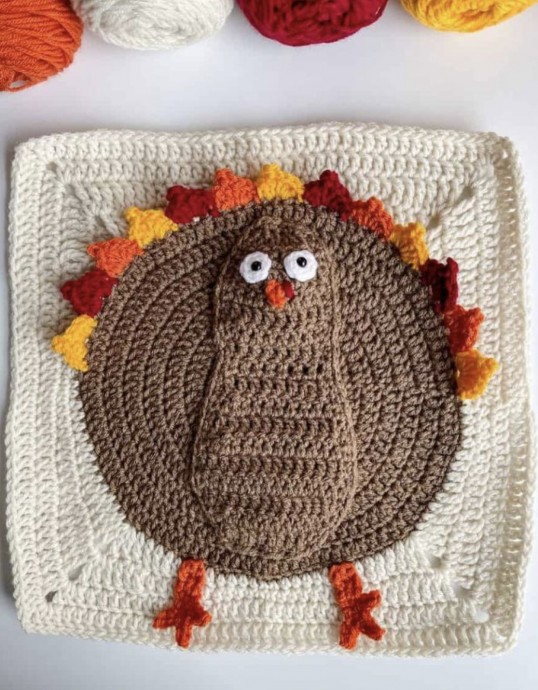 Crochet Granny Square Turkey