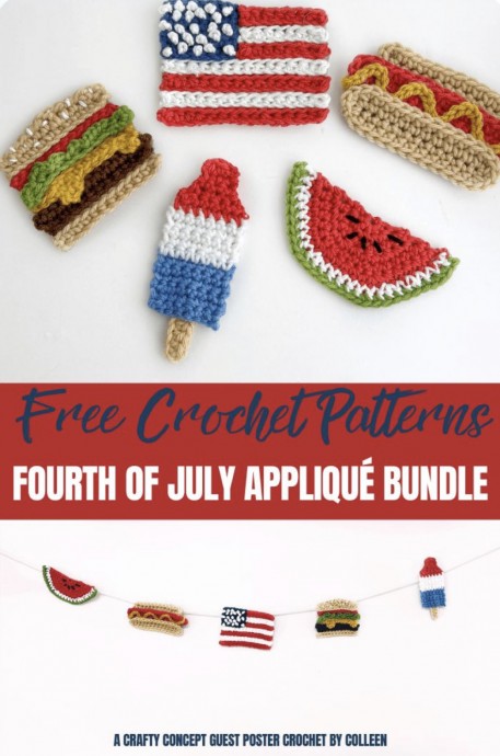 Fun Crochet Cookout Applique Set
