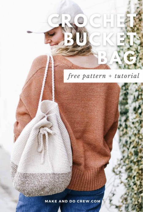 Minimalist Crochet Drawstring Backpack Pattern