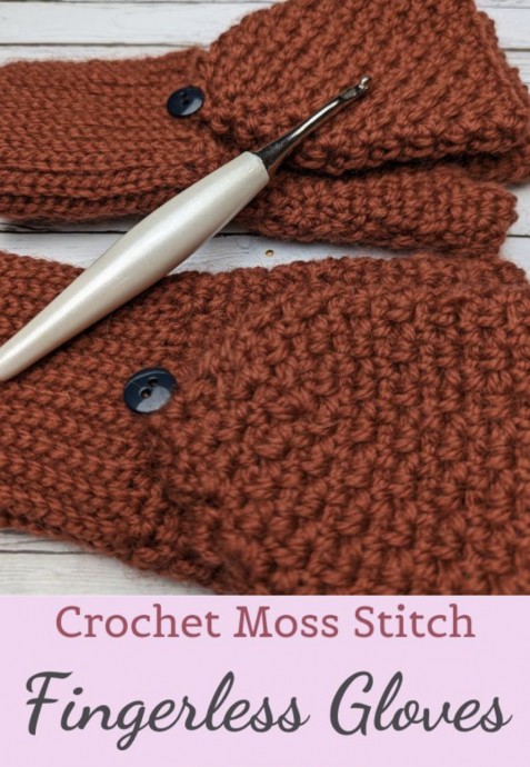 Moss Stitch Fingerless Gloves