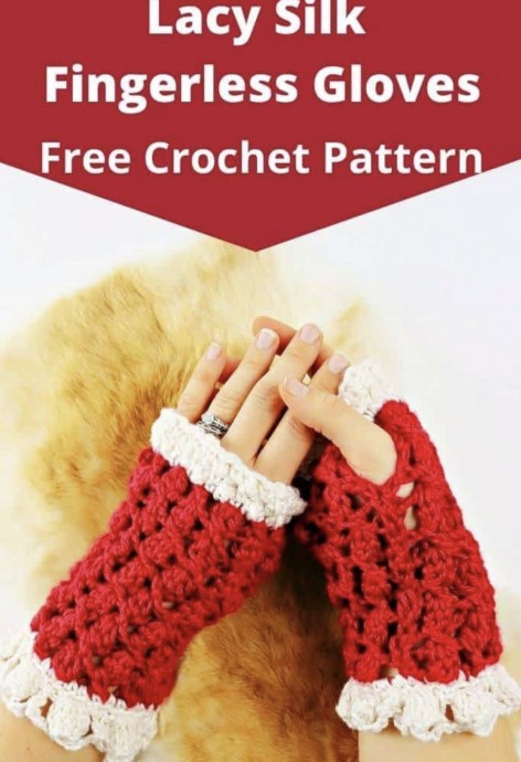 Crochet Lacy Silk Fingerless Gloves (Free Pattern)