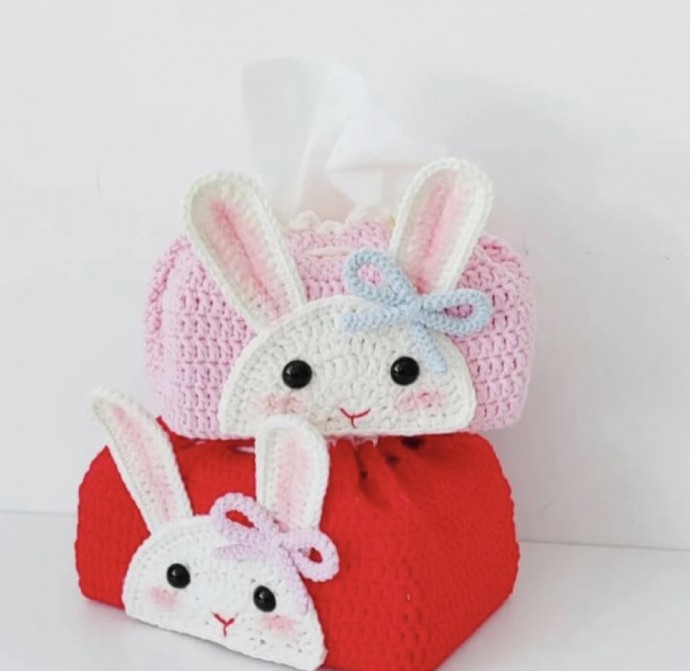 Crochet Rabbit Tissue Box