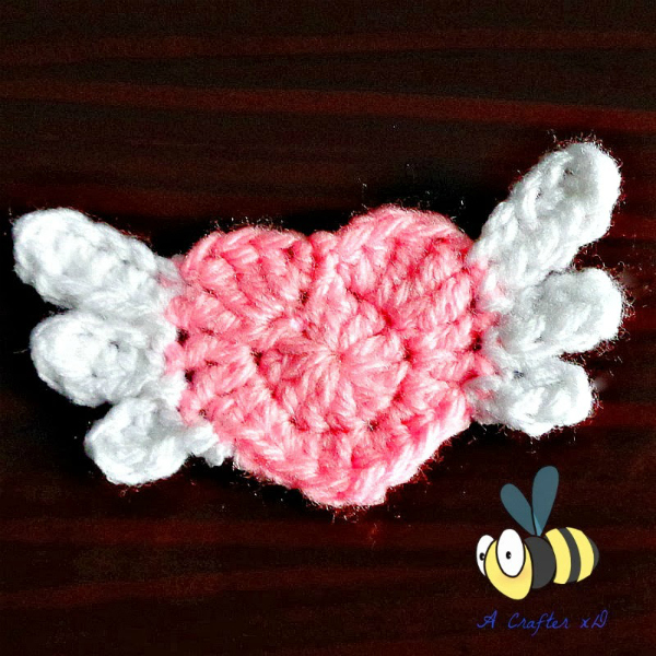 Create a Charming Crochet Flying Heart Applique for Your Projects