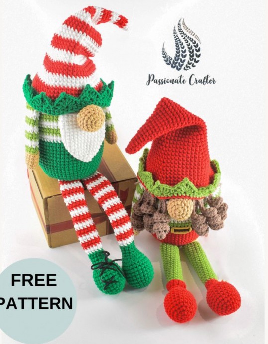 Crochet Elf Gnome for Christmas (Free Pattern)