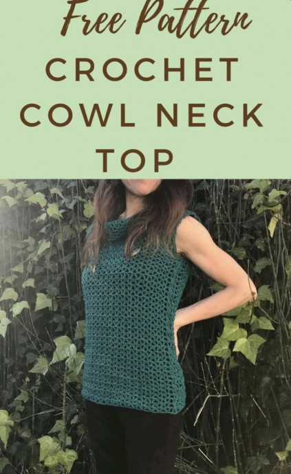 Crochet Cowl Neck Top (Free Pattern)