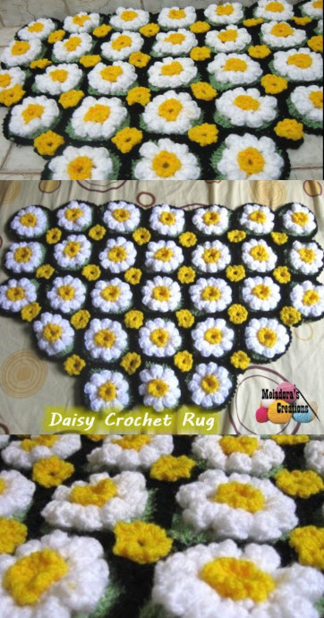 Create Your Own Charming Crochet Daisy Rug for a Cozy Home Atmosphere