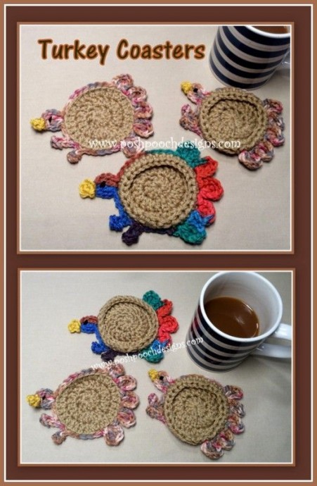 Crochet Turkey Coaster