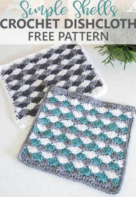 Easy Seashells Dishcloth