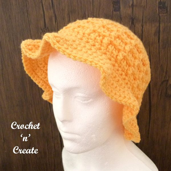 Crochet Raised Brick Sun Hat