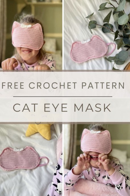 Create Your Own Adorable Crochet Eye Mask with Cat Ears and Bow for a Stylish Sleep Accessory Create Your Own Adorable Crochet Eye Mask with Cat Ears and Bow for a Stylish Sleep Accessory