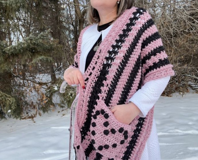 Crochet Love Power Pocket Shawl