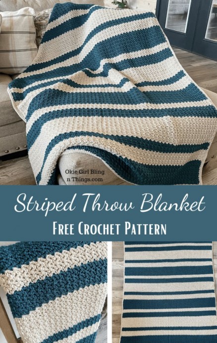 Create A Beautiful Striped Wattle Stitch Large Blanket With This Free Crochet Pattern Create A Beautiful Striped Wattle Stitch Large Blanket With This Free Crochet Pattern
