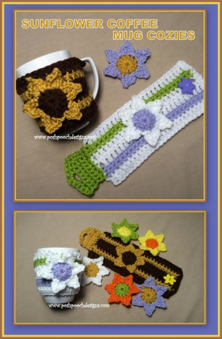 Create Charming Crochet Sunflower Coffee Mug Cozies for a Cozy Morning Experience
