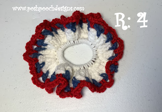 Crochet Patriotic Ruffle Scrunchie
