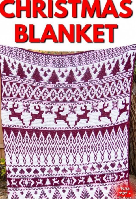 Crochet Christmas Mosaic Blanket