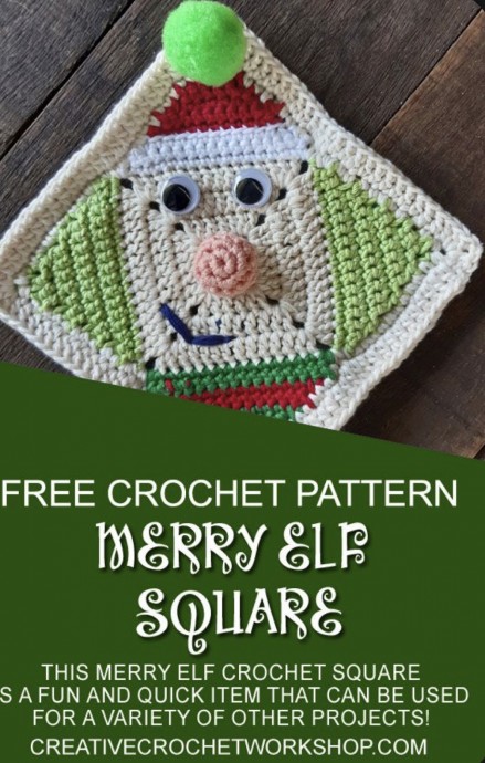 Crochet Merry Elf Square