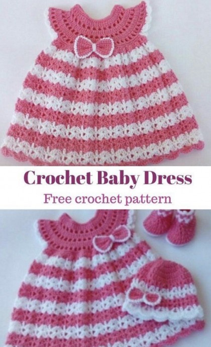 Pink Crochet Baby Dress – Free Pattern
