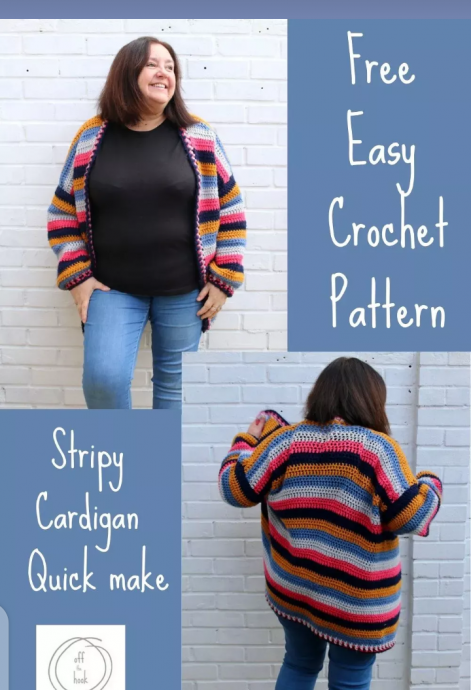 Striped Crochet Cardigan