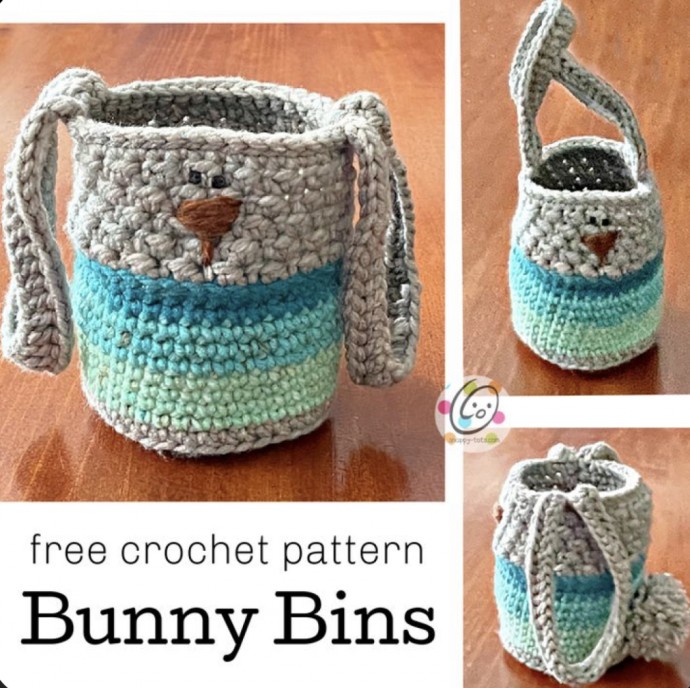 Create Adorable Bunny Bins for Easter Storage with This Free Pattern