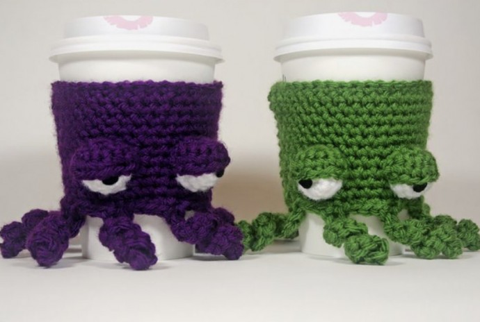 Grumpy Octopus Coffee Cup Cozy
