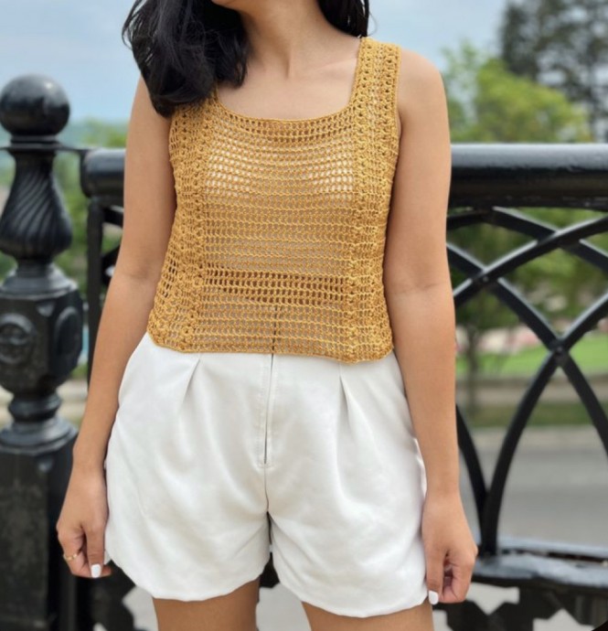 Stylish Lacy Tank Top Crochet Pattern - Perfect for Summer Fashion Stylish Lacy Tank Top Crochet Pattern - Perfect for Summer Fashion