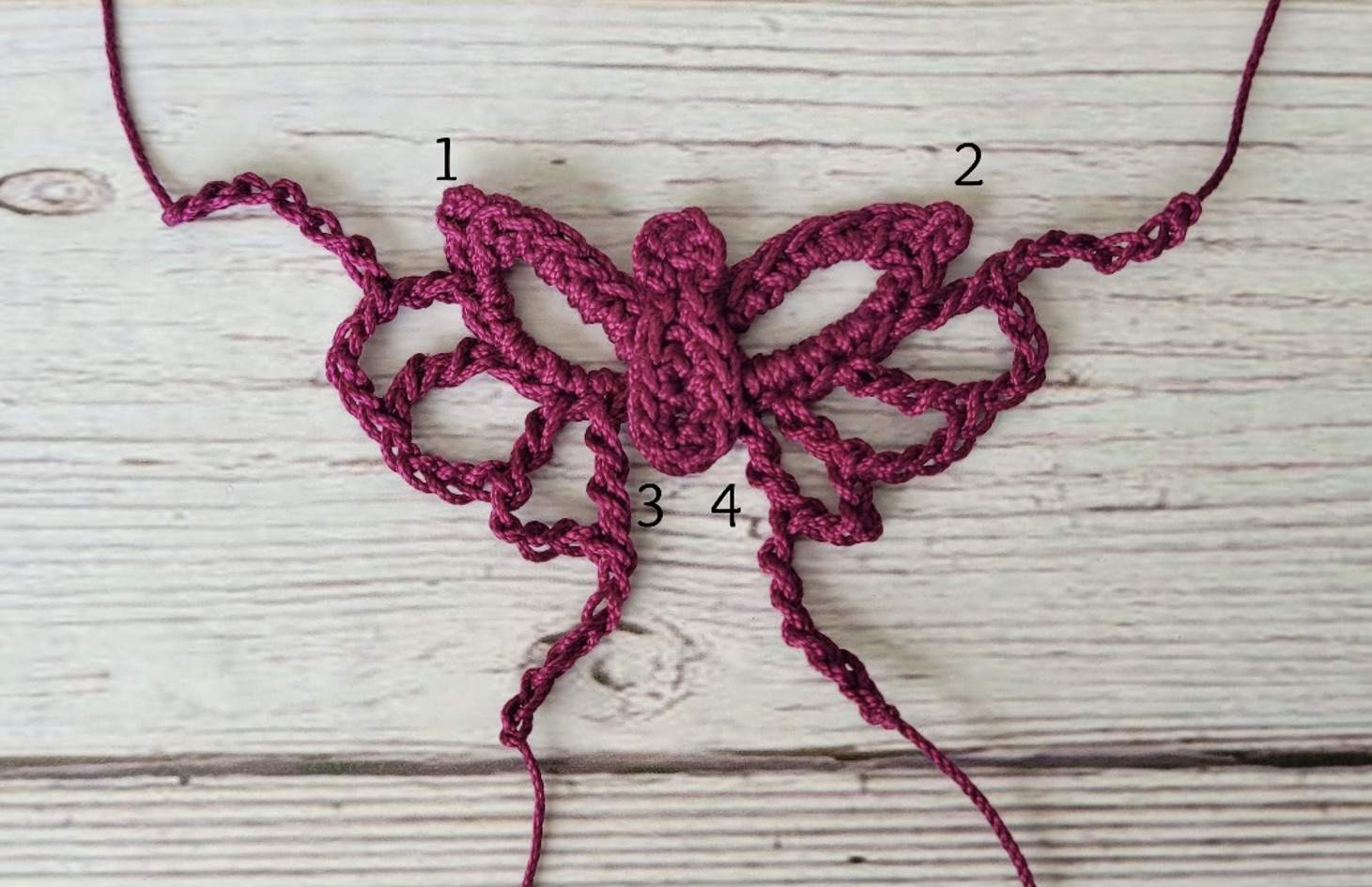 Crochet Butterfly Pendant Necklace