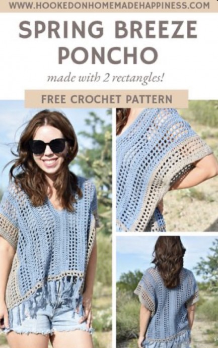 Free Crochet Pattern: Spring Breeze Poncho