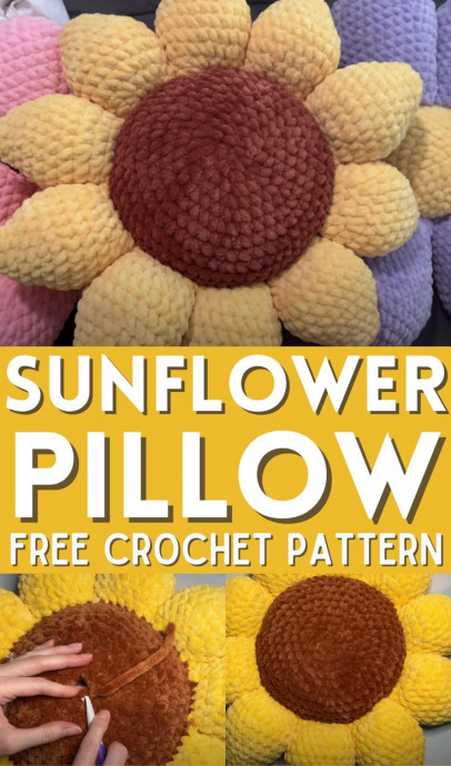 Brighten Your Home with a Cheerful Crochet Sunflower Pillow: A Detailed Guide
