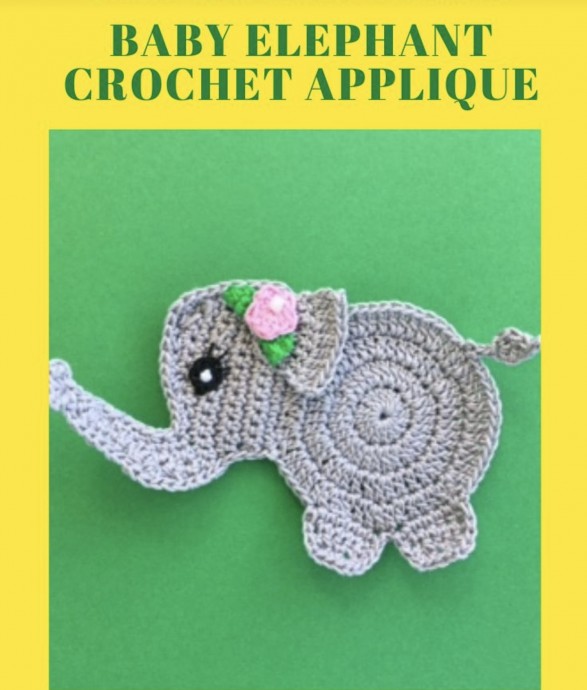 Baby Elephant Crochet Applique